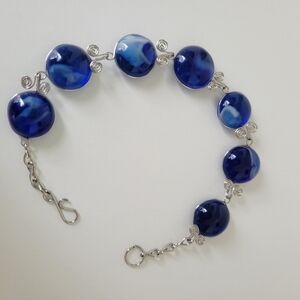 Peruvian Murano Glass Bracelet 8 1/16 inch long
